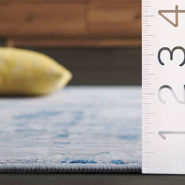 dimension image slide 2 of 3, SAFAVIEH Tacoma Machine Washable Slip Resistant Leonara Modern Abstract Rug