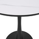 preview thumbnail 12 of 18, Bristol 24" Round Minimalist Dining Table for 4, Sintered Stone Top & Black Iron Pedestal Base for Kitchen & Dining Room