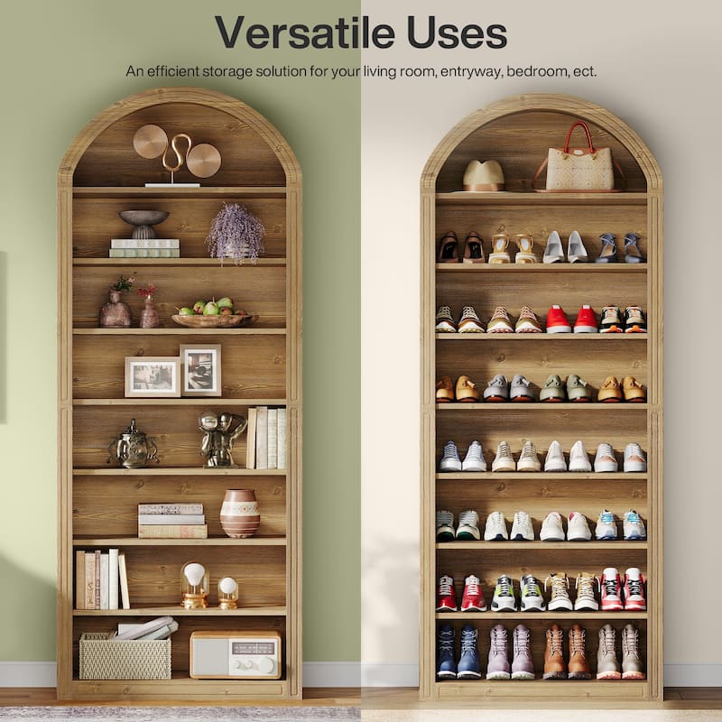 79.53" Tall Modern Arched Bookcase