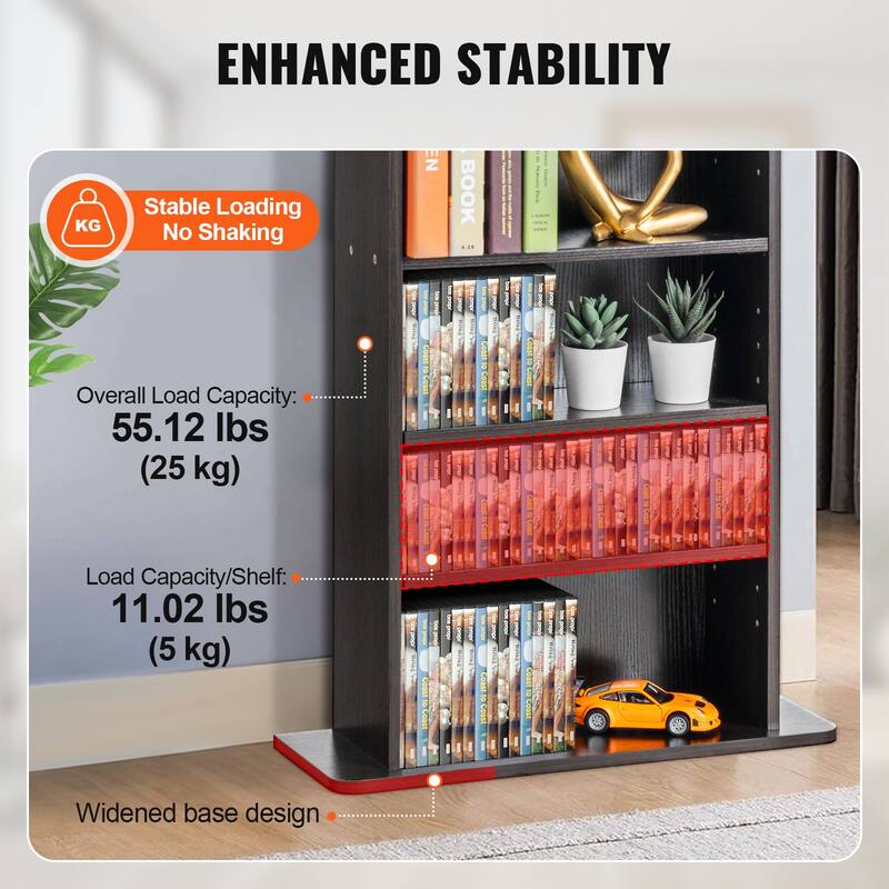 Media Storage Cabinet, DVD Cabinet with Doors and Shelves, CD Storage, Adjustable DVD Shelf, Protects & Organizes Music