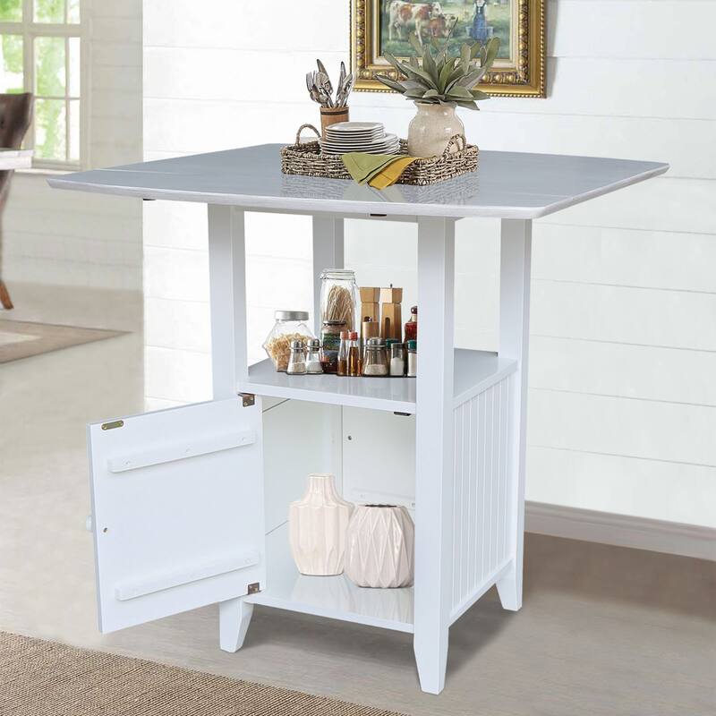 Dual Drop Leaf Bistro Table With Storage