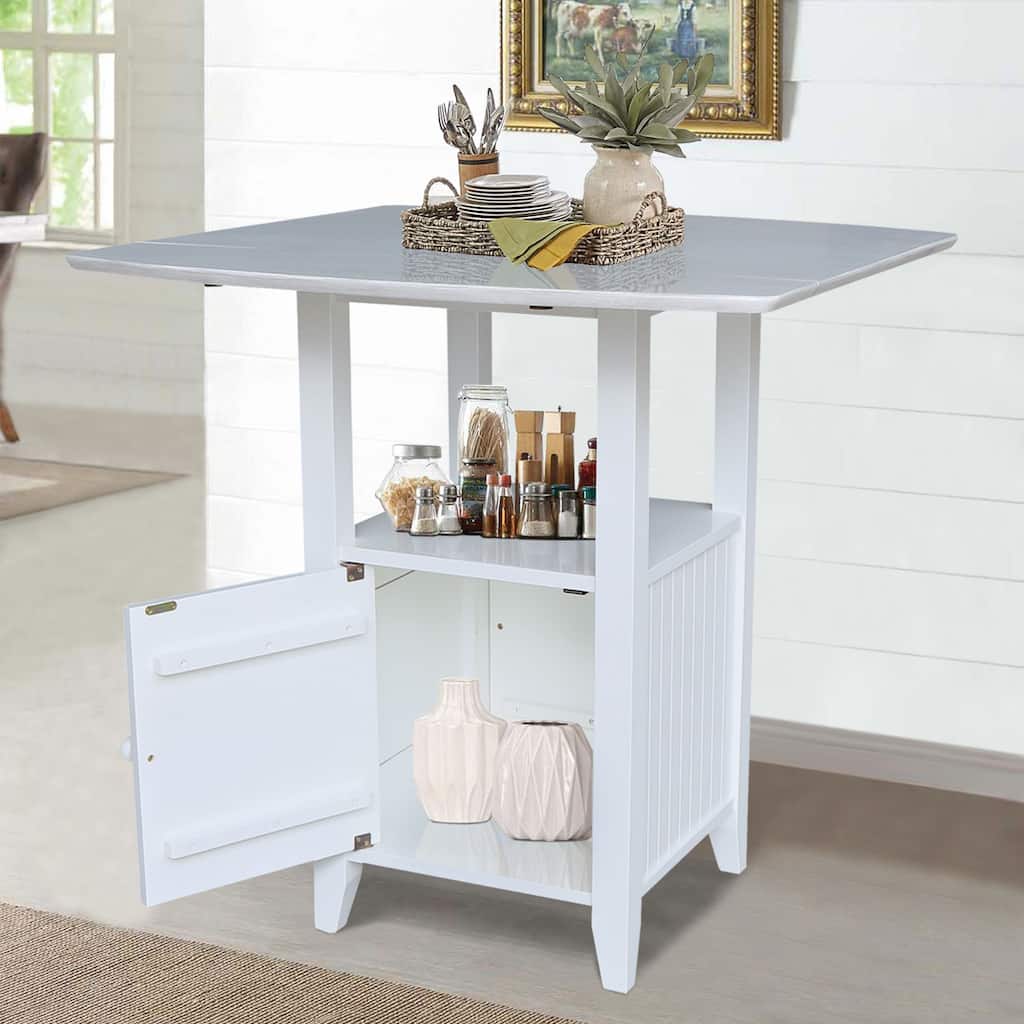 Dual Drop Leaf Bistro Table With Storage