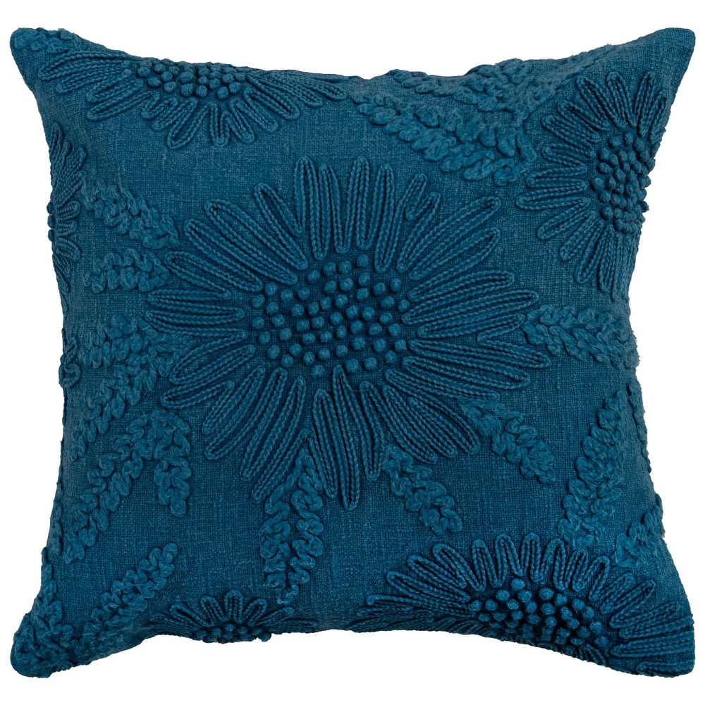 Rizzy Home Botanical Embroidered Throw Pillow, 20x20