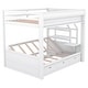 preview thumbnail 8 of 16, White Multifunctional Convertible Wood Bunk Bed w/ Storage Staircase, Full Size Pine Wood Bed w/3 Drawers, Full-length Guardrail