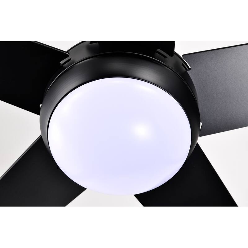 Matte Black 52 in. 6-Speed 5-Blade Indoor LED Ceiling Fan with Remote and Wall Control, Reversible DC Motor