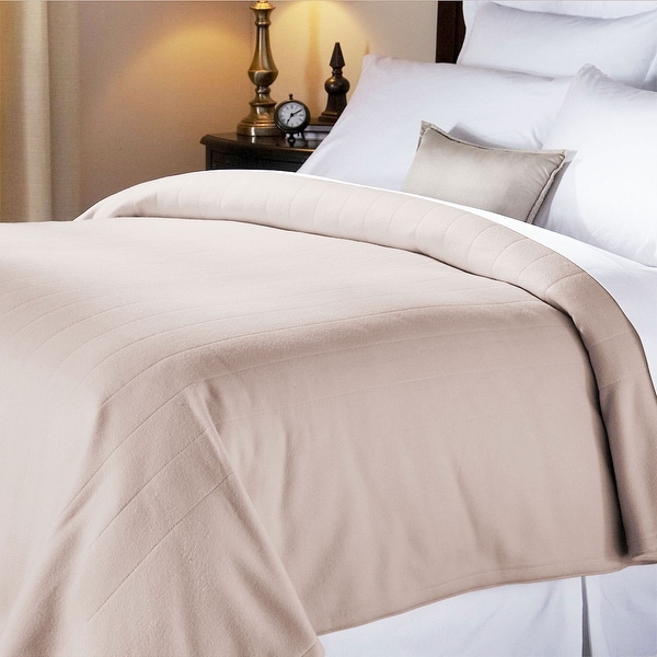 Sunbeam Heated Electric Warming Blanket Quilted Fleece Queen