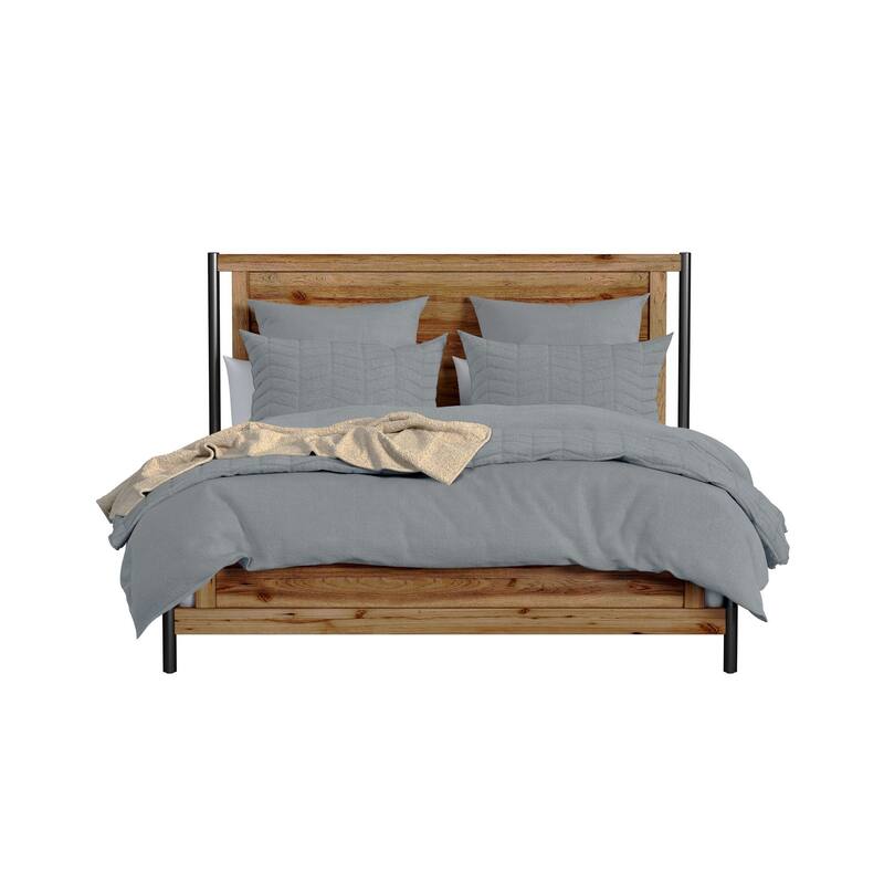 Norcross Wood Panel Bed, Hickory, King
