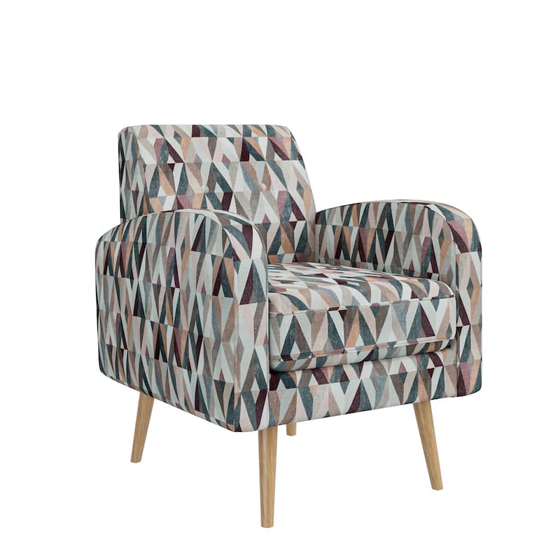 Mindy Mid-Century Modern Small Space Accent Armchair - Red and Tan Prism