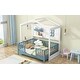preview thumbnail 4 of 6, Twin Size Wood House Bed with Shelves and Guardrail