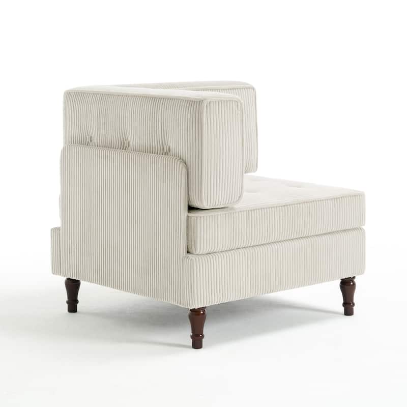 32.57" W Upholstered Corduroy Corner Accent Chair