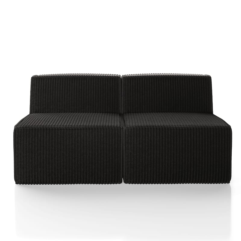 Furniture of America Navir Modern 2-Piece Chenille Foam Modular Loveseat