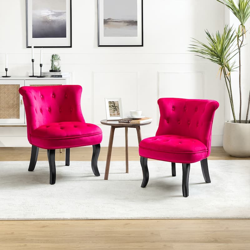 Christi Vibrant Tufted Velvet Upholstered Accent Chairs Set of 2 by HULALA HOME