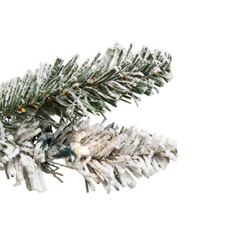 6.5' Flocked Slim Nordmann Fir Artificial Christmas Tree Clear LED - 6.5 Foot