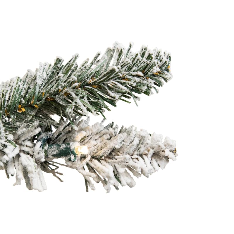 7.5' Slim Nordmann Fir Flocked Artificial Tree Warm Clear LED - 7.5 Foot