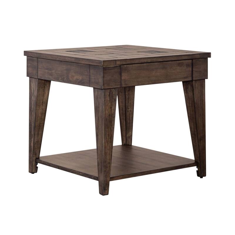 Arrowcreek Drawer End Table with Reclaimed Wood & Stone Top