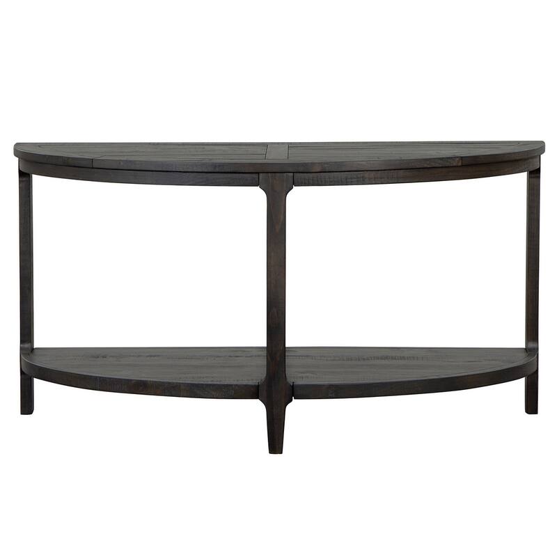 Magnussen Home Boswell Peppercorn Demilune Sofa Table - 55''W x 17''D x 29''H