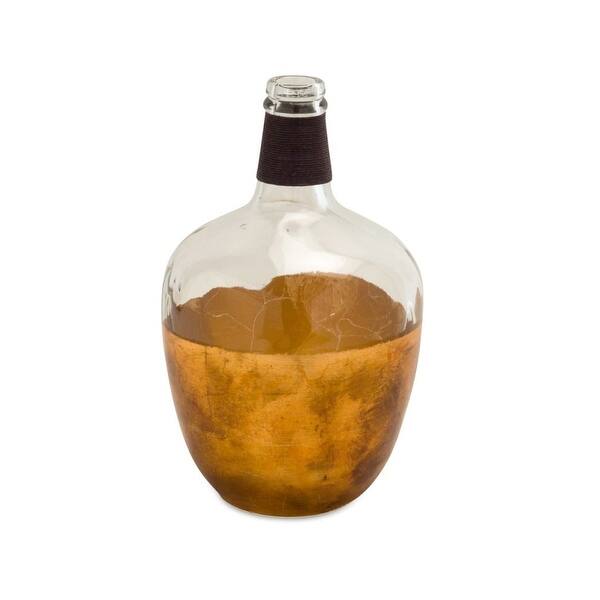 Shop Set Of 2 Bronze And Clear Rope Accent Bottles 10 Overstock