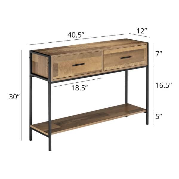 Zenvida Brevard Console Table With Storage, 2 Drawer Modern Sofa Table