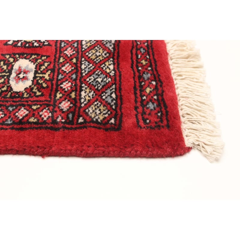 ECARPETGALLERY Hand-knotted Finest Peshawar Bokhara Red Wool Rug - 2'7 x 3'9