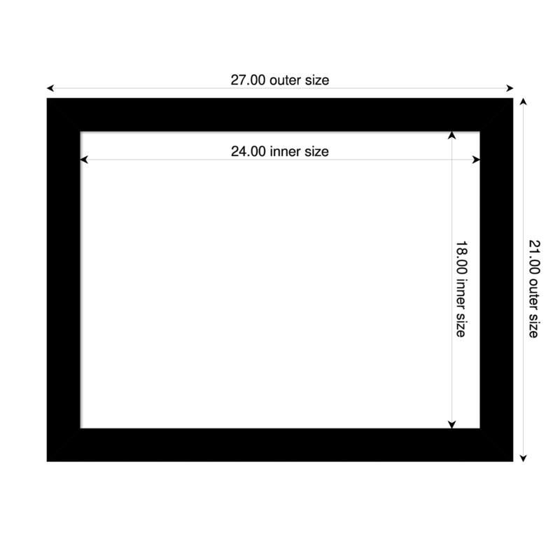 Amanti Art Basic Black Narrow Framed Dry Erase Magnetic Board - 27 x 21 in - Basic Black Narrow