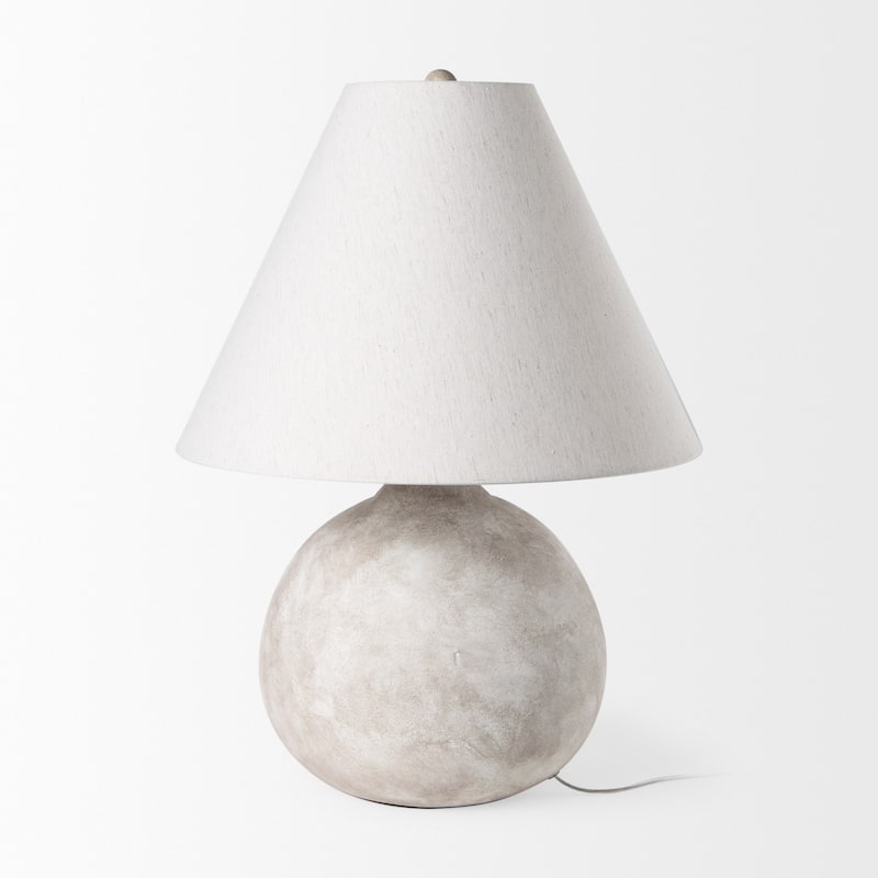 Mehdi Cream Ceramic w/Cream Fabric Shade Table Lamp