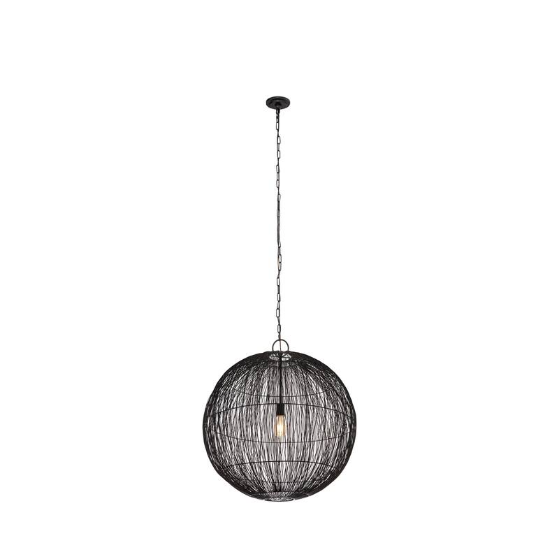 Innovations Lighting Oak Hill - 1 Light 30" Chain Hung Pendant - Matte Black Finish - Matte Black Shade - Matte Black