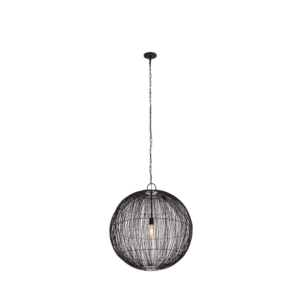 Innovations Lighting Oak Hill - 1 Light 30" Chain Hung Pendant - Matte Black Finish - Matte Black Shade