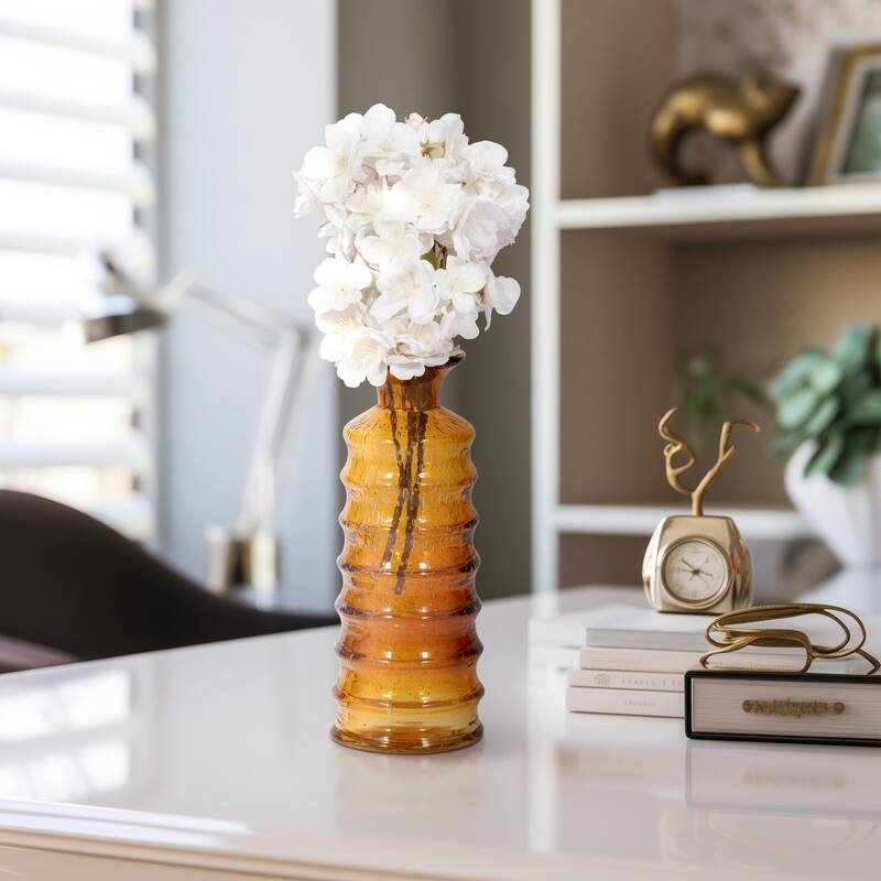 Sagebrook Home Elegant Glass Vases - Enhance Your Decor, Exquisite Craftsmanship, Perfect for Any Room - 4" x 4" x 14"