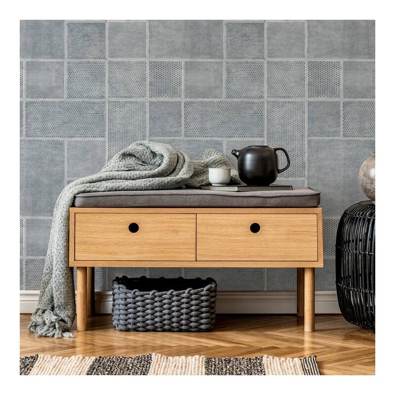 Fine Decor Ellison Blue Geometric Wallpaper - 20.5 x 396 x 0.025