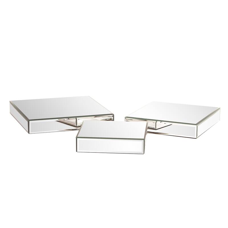 Allan Andrews Square Mirrored Decorative Display Platforms (Set of 3)