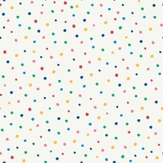 Joules Lynx Multi Spot White and Rainbow Wallpaper