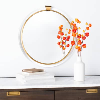 SAFAVIEH Couture Donzel Acrylic Mirror - Clear - Brass - 26 In W x 26 In D x 1.19 In H