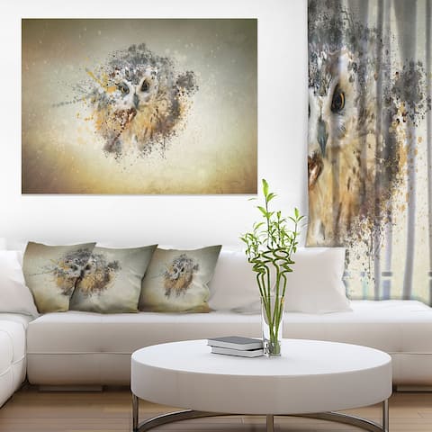 Designart 'Large Gracing Owl' Large Animal Art on Canvas