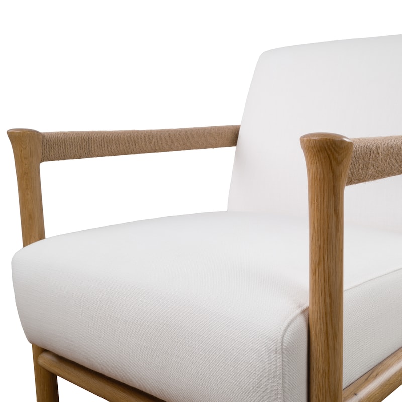 Art Leon Fabric and Wood Accent Armchair