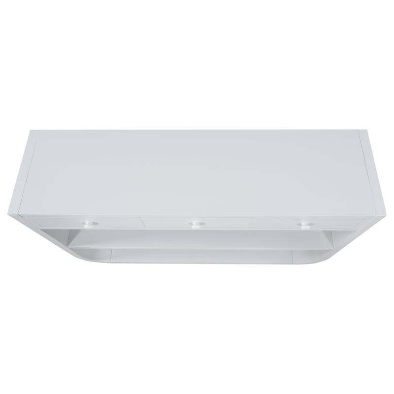 Christopher Knight Home - Modern Entryway Curved Console Table with Soft-Close Drawers & Open Shelves for Living Room, Hallway