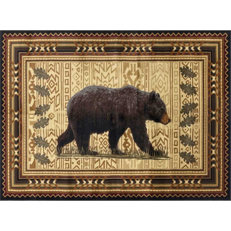 Nature's Nest GC_CBL3010 Black Lodge Area Rug - 2' x 3'