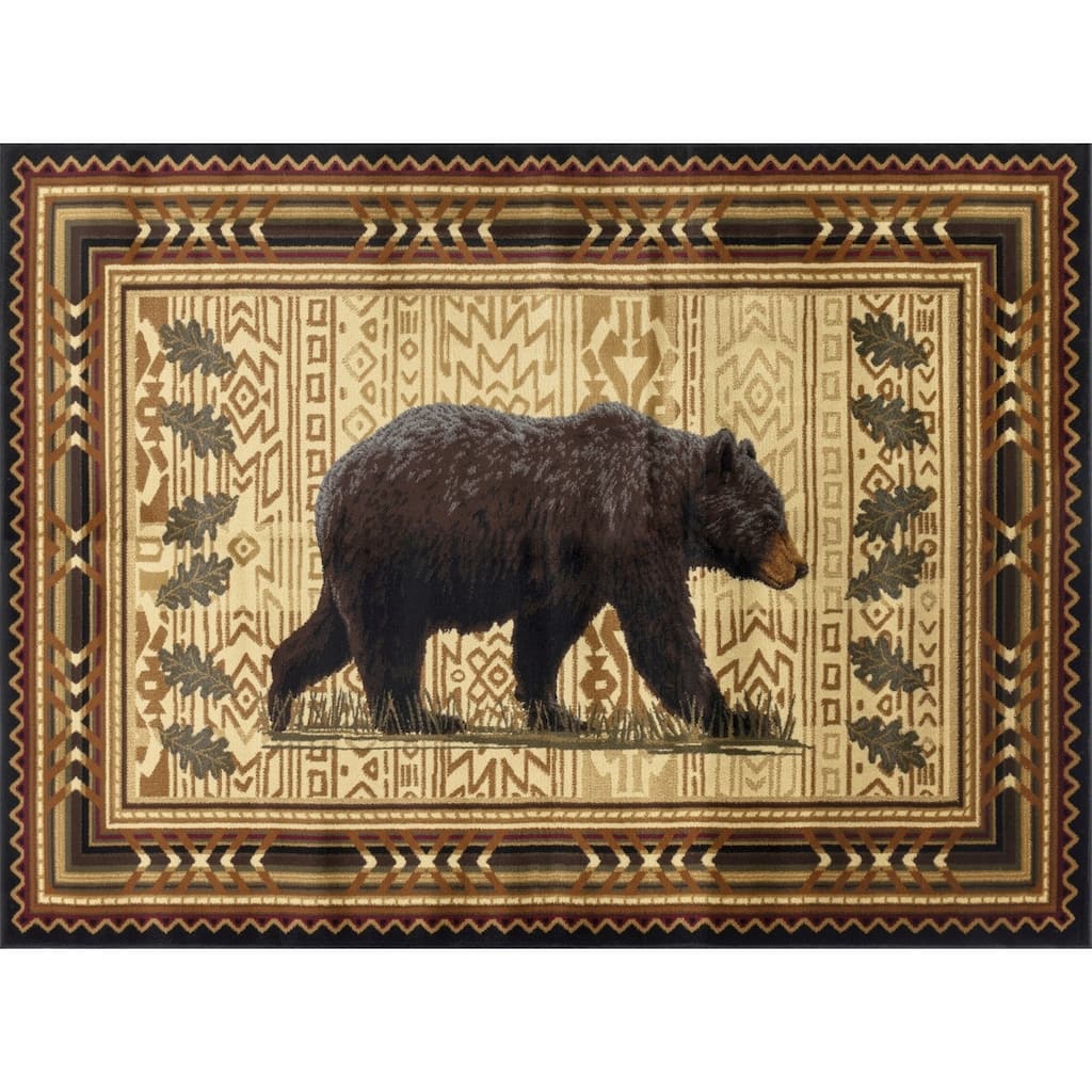 Nature's Nest GC_CBL3010 Black Lodge Area Rug