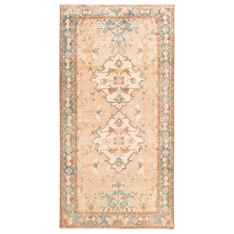 ECARPETGALLERY Hand-knotted Antalya Vintage Tan Wool Rug - 5'0 x 9'7