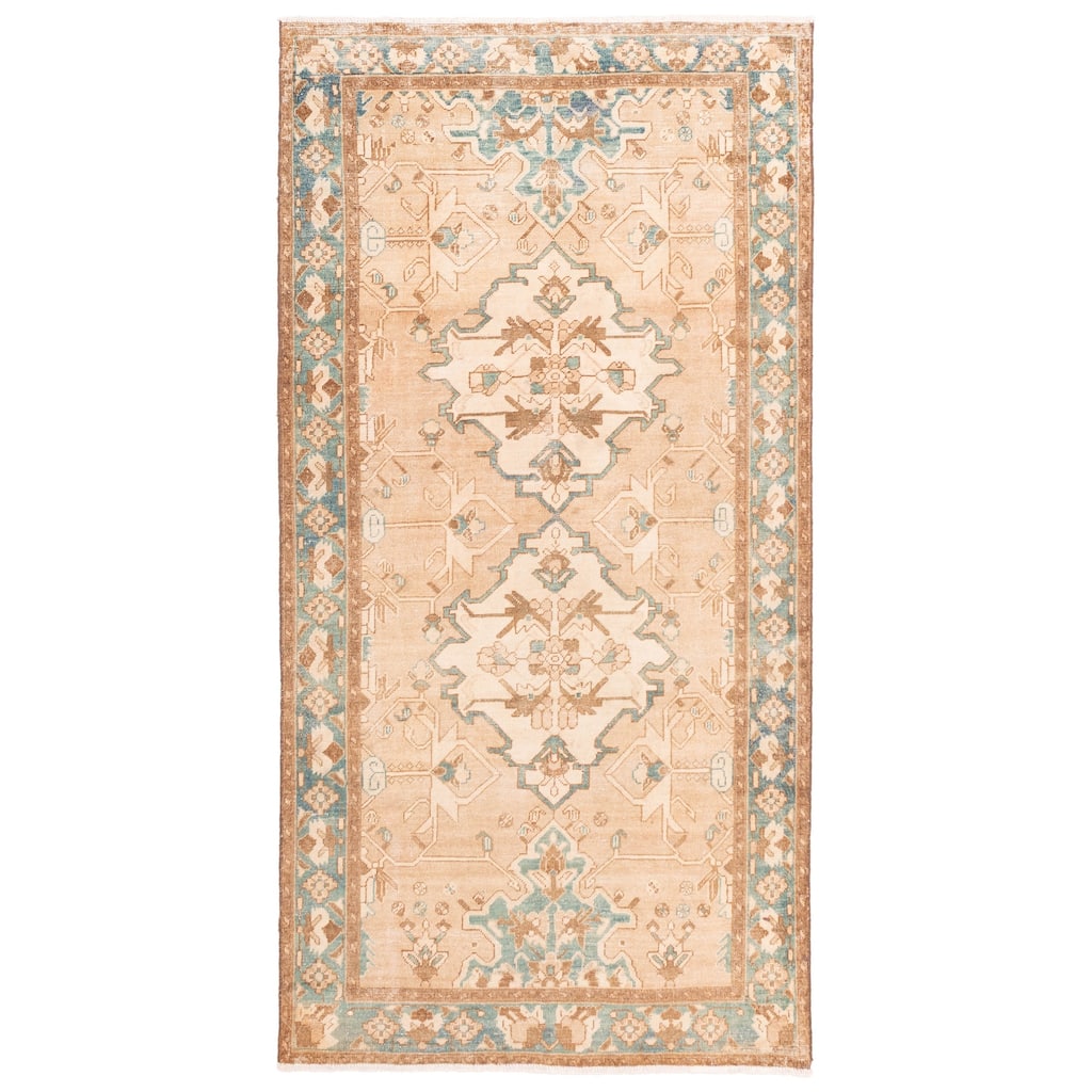 ECARPETGALLERY Hand-knotted Antalya Vintage Tan Wool Rug - 5'0 x 9'7