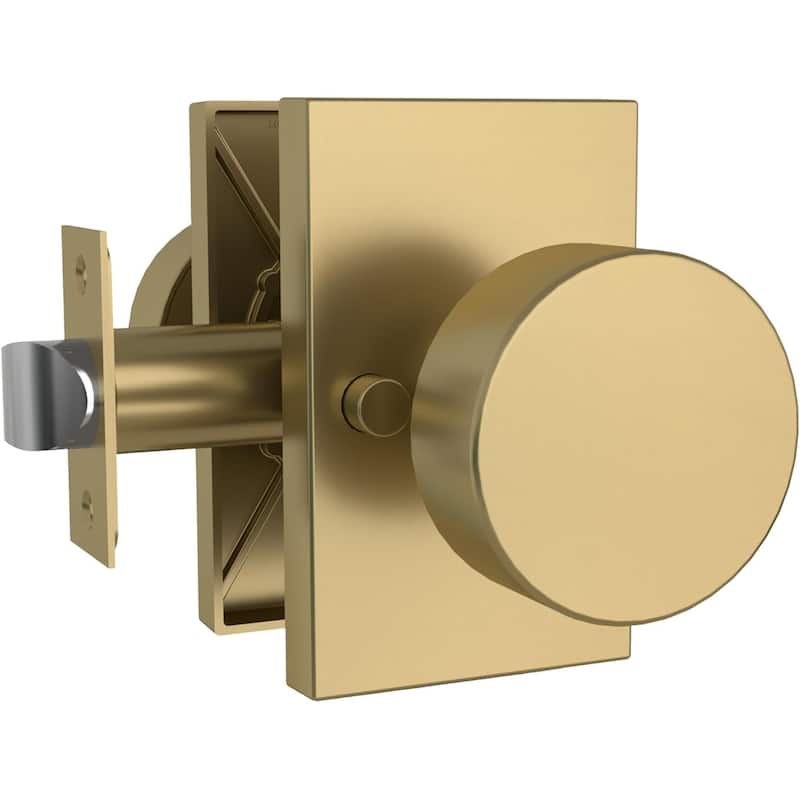 Mega Handles LAURA Privacy Door Knob | Keyless, Reversible, Heavy-Duty Smooth Lock for Hallway, Closet, Bathroom - Satin Brass