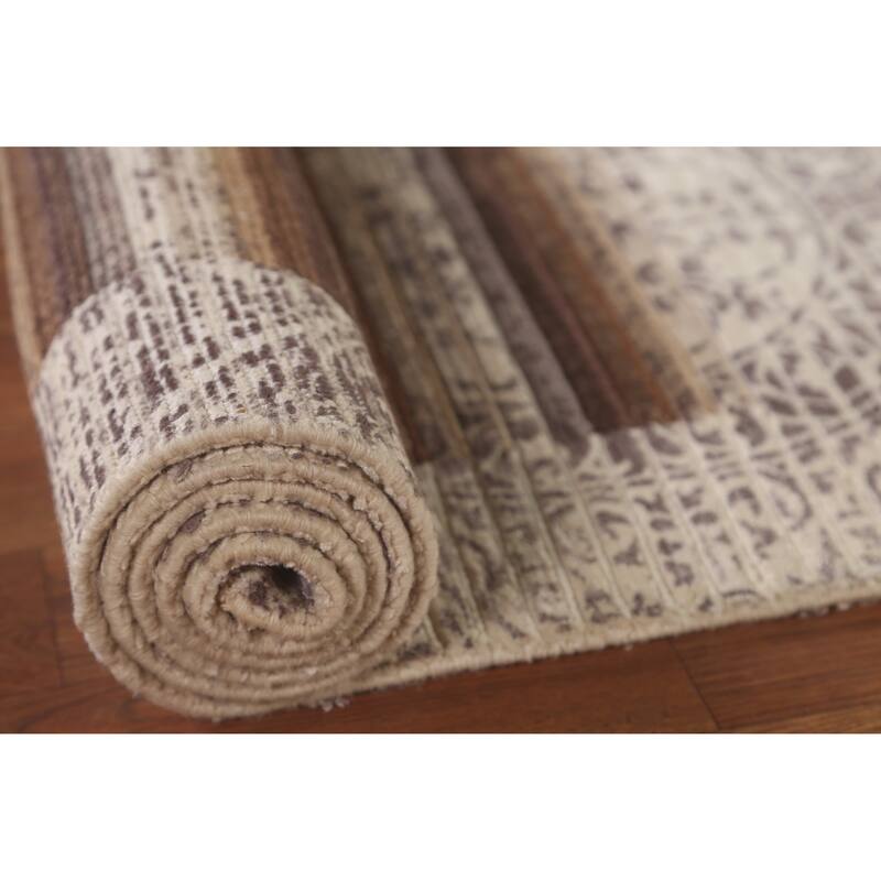 Abstract Oriental Accent Rug Handmade Wool Carpet - 2'9"x 5'0"