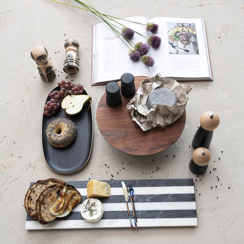 Two-Tone Rubberwood Salt and Pepper Mill