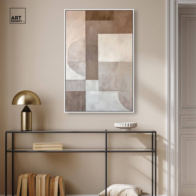 Neutral Tone Blocks II Canvas by Art Remedy