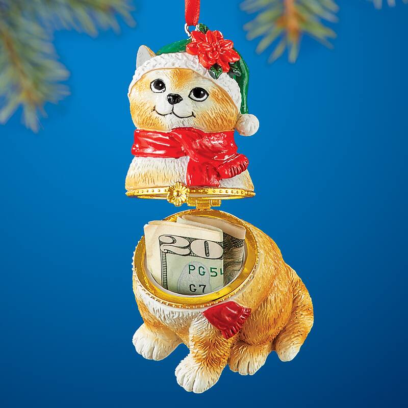 Animal Christmas Ornament Trinket Boxes - 5.130 x 4.000 x 3.880