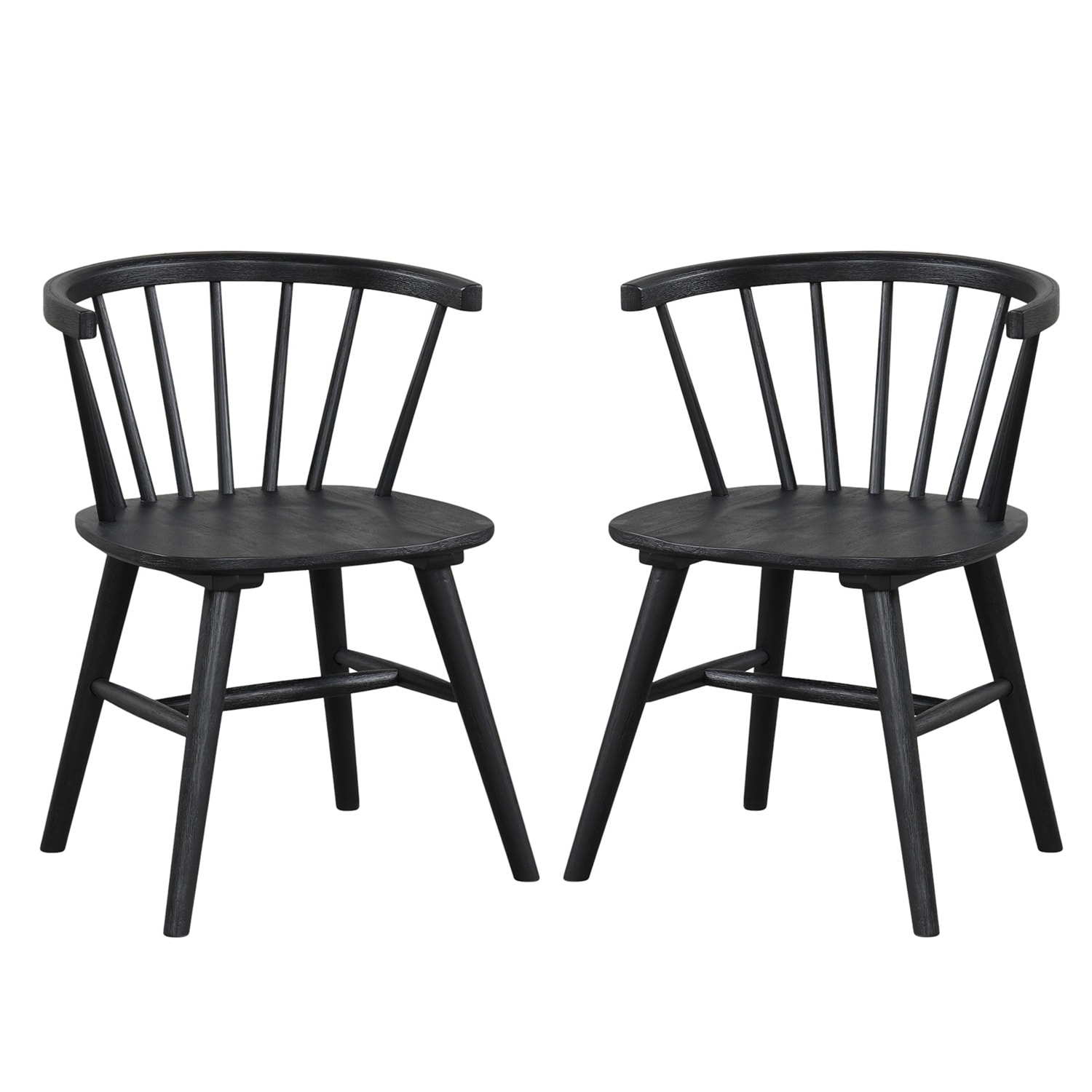 Set of 2 Wooden Dining Chairs with Shaker Legs