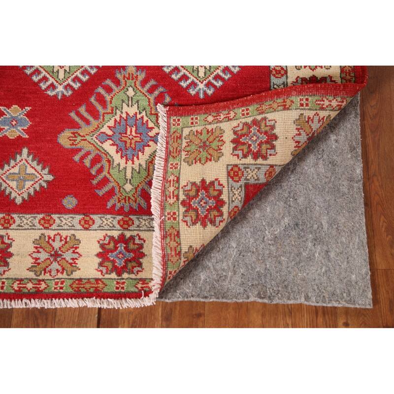 Traditional Kazak Accent Rug Handmade Geometric Wool Carpet - 3'4"x 5'0"