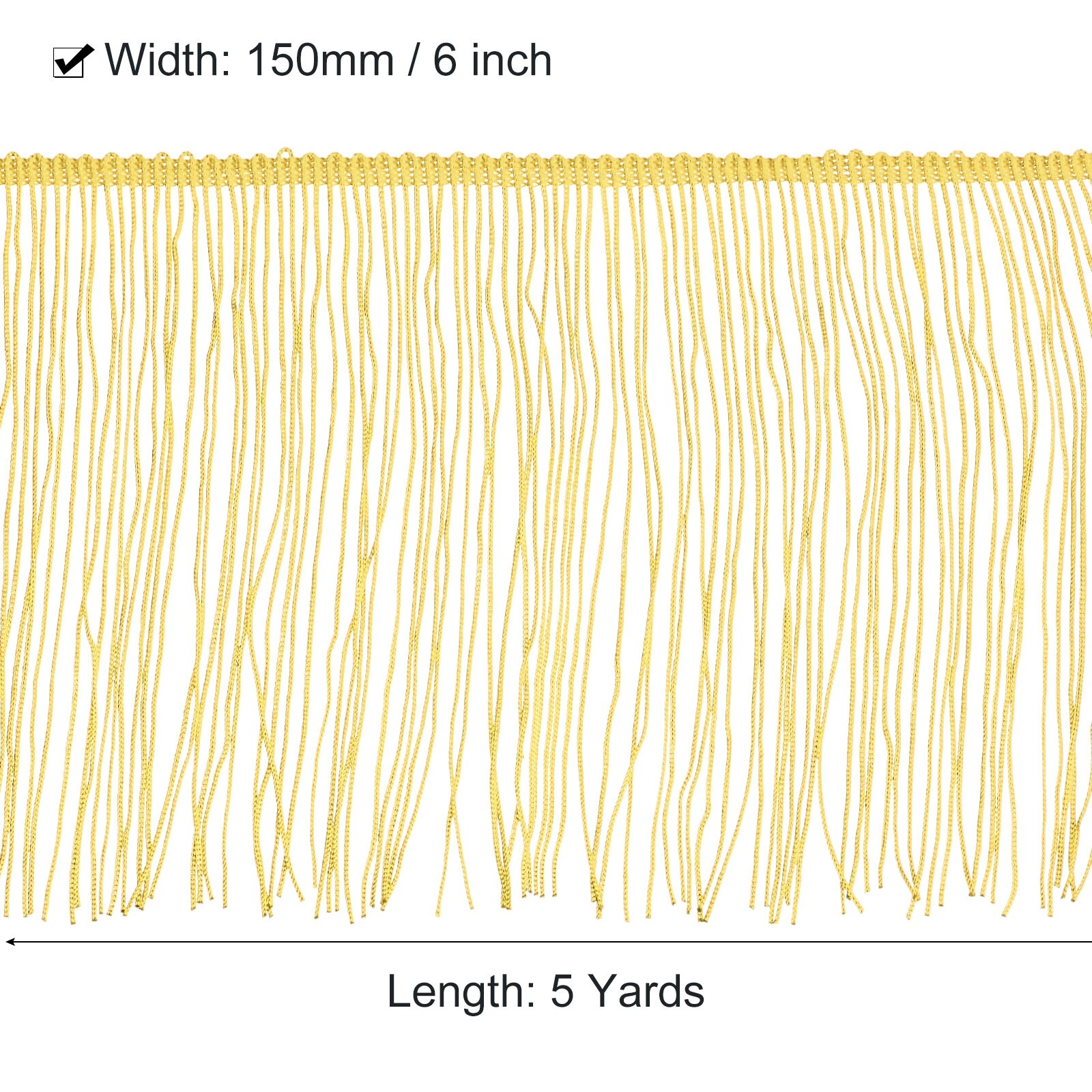 Chainette Fringe Trim Tassel Sewing Trim Polyester Fringe Trim Ribbon for DIY Sewing Crafts Clothing Lamp Shade Decoration