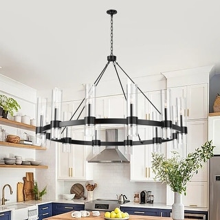 Black Wagon Wheel Chandelier Modern Farmhouse Chandelier