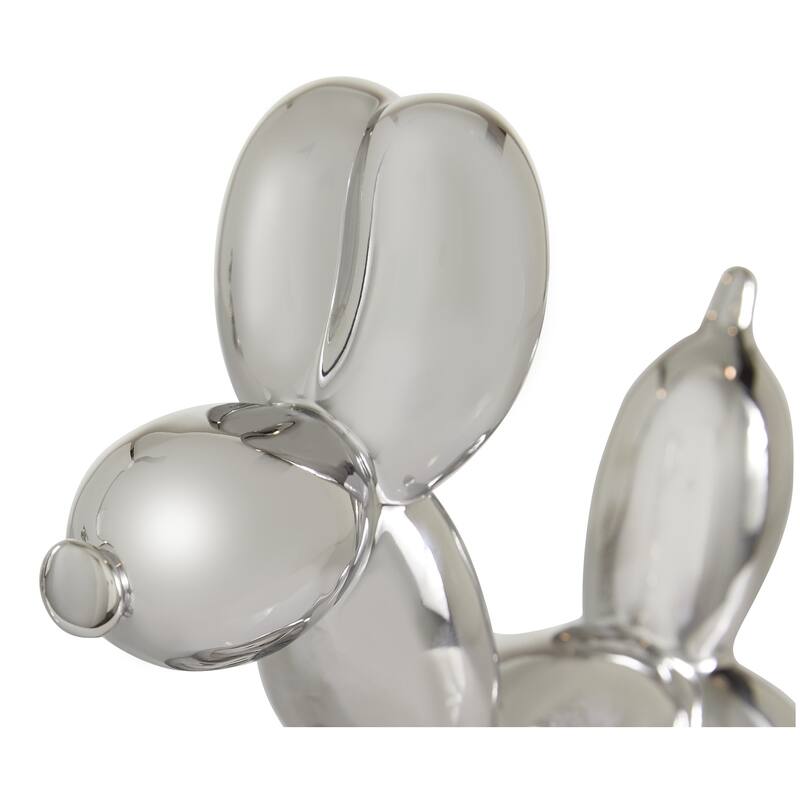 Gold Porcelain Ceramic Balloon Dog Sculpture (Set of 2) - Gold, Silver, White, Black, Multi Colored