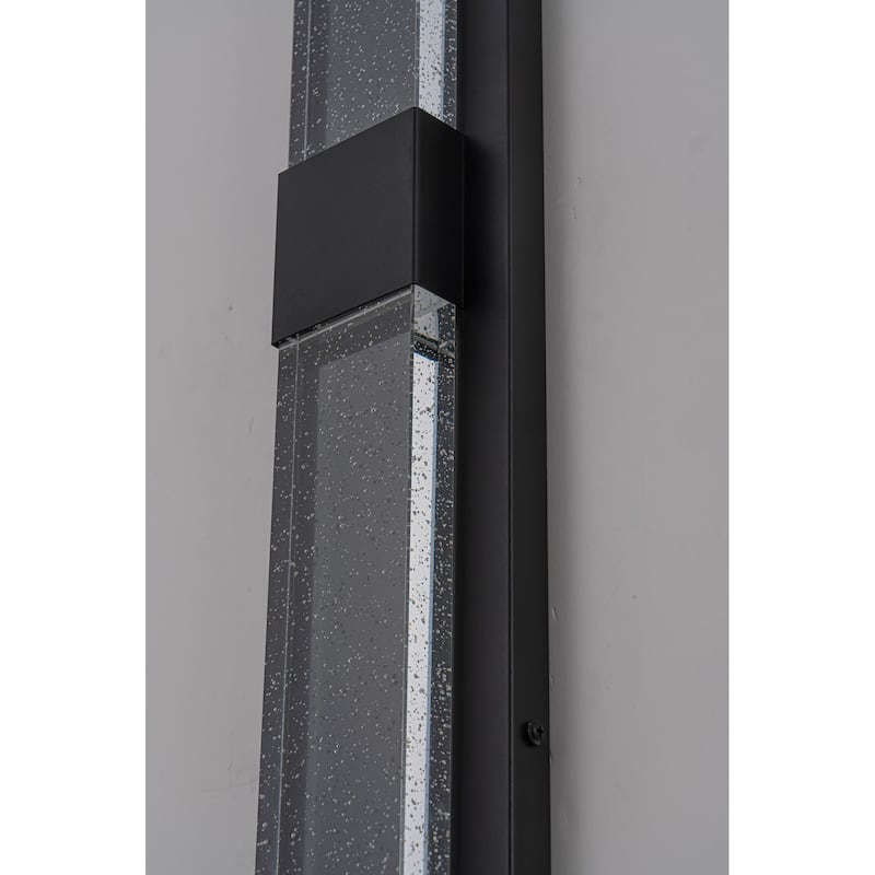 2-Light 31" Outdoor Linear Integrated LED Wall Sconce with Crystal Bulbble Glass - H31.5" x W4.7" x D2"